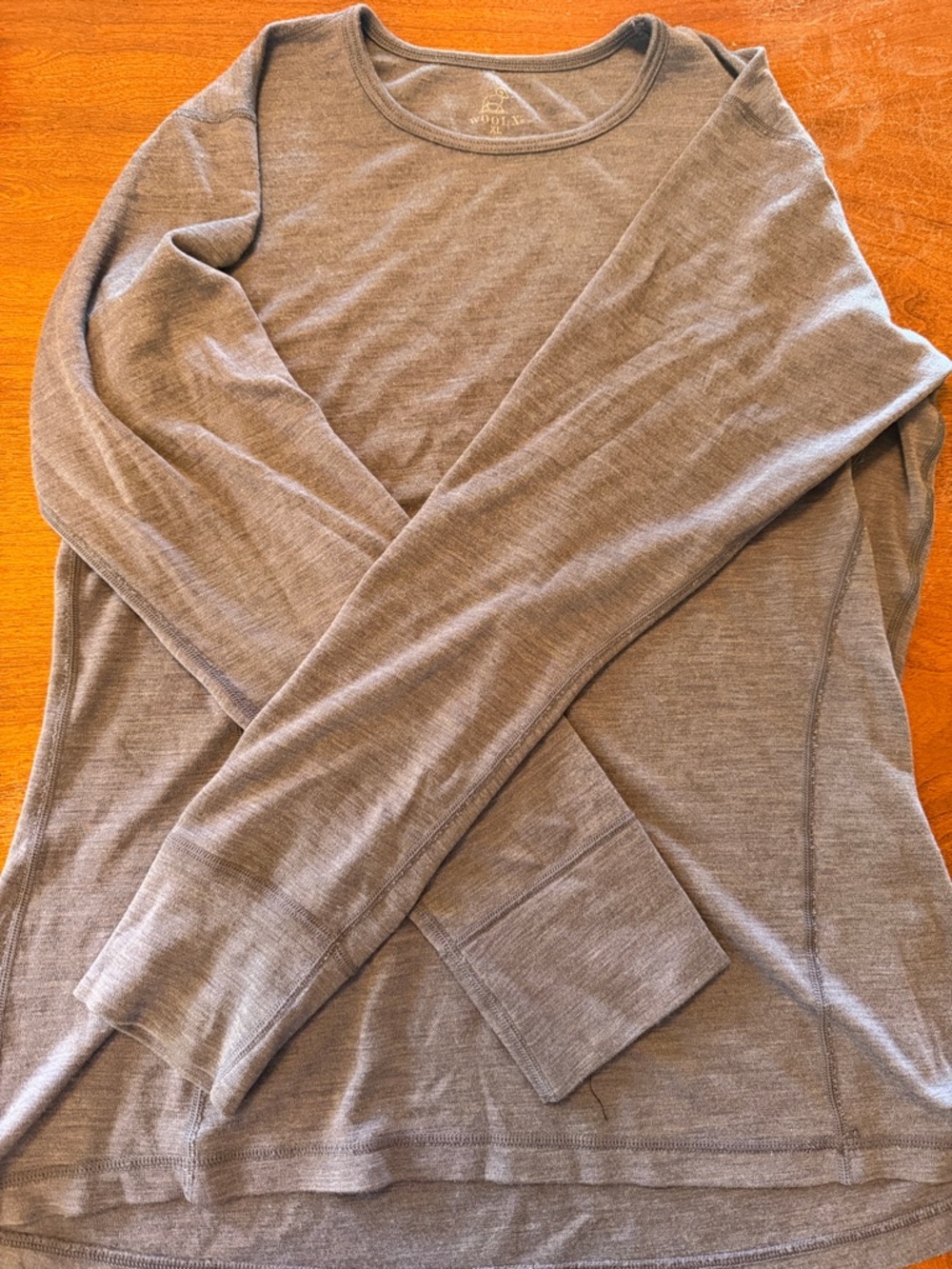 Woolx 100% Merino Lightweight Purple/Gray Long Sleeve Tee, XL